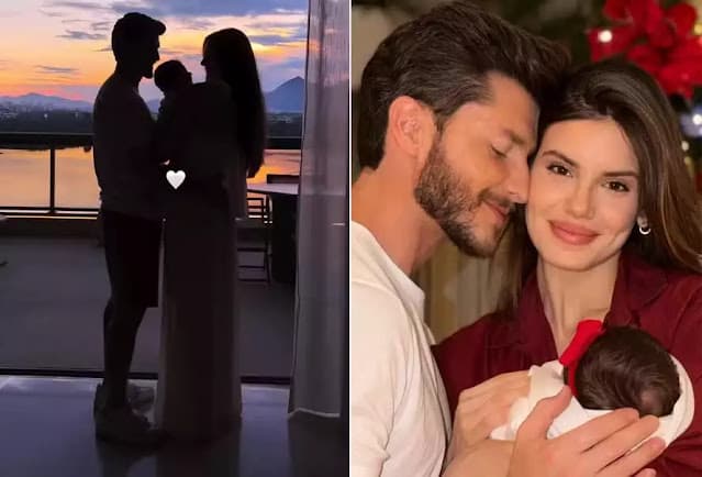 Camila Queiroz e Klebber celebram a primeira Páscoa com a filha
