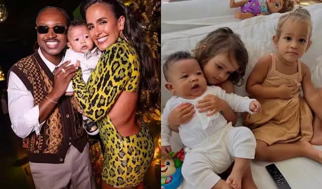 Carol Peixinho mostra seu filho com Thiaguinho se divertindo com primas na Bahia